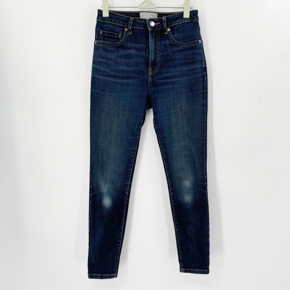 Everlane Curvy High Rise Denim Skinny Jeans Sz 26 Blue Pockets Stretch Dark Wash